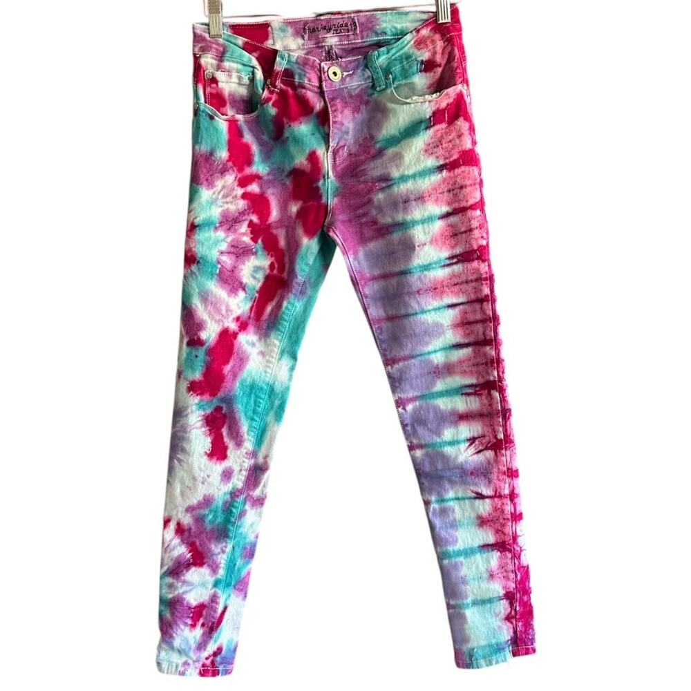 Monkey Ride Jeans Kids Upcycled Tie-Dye Pants Size: 13